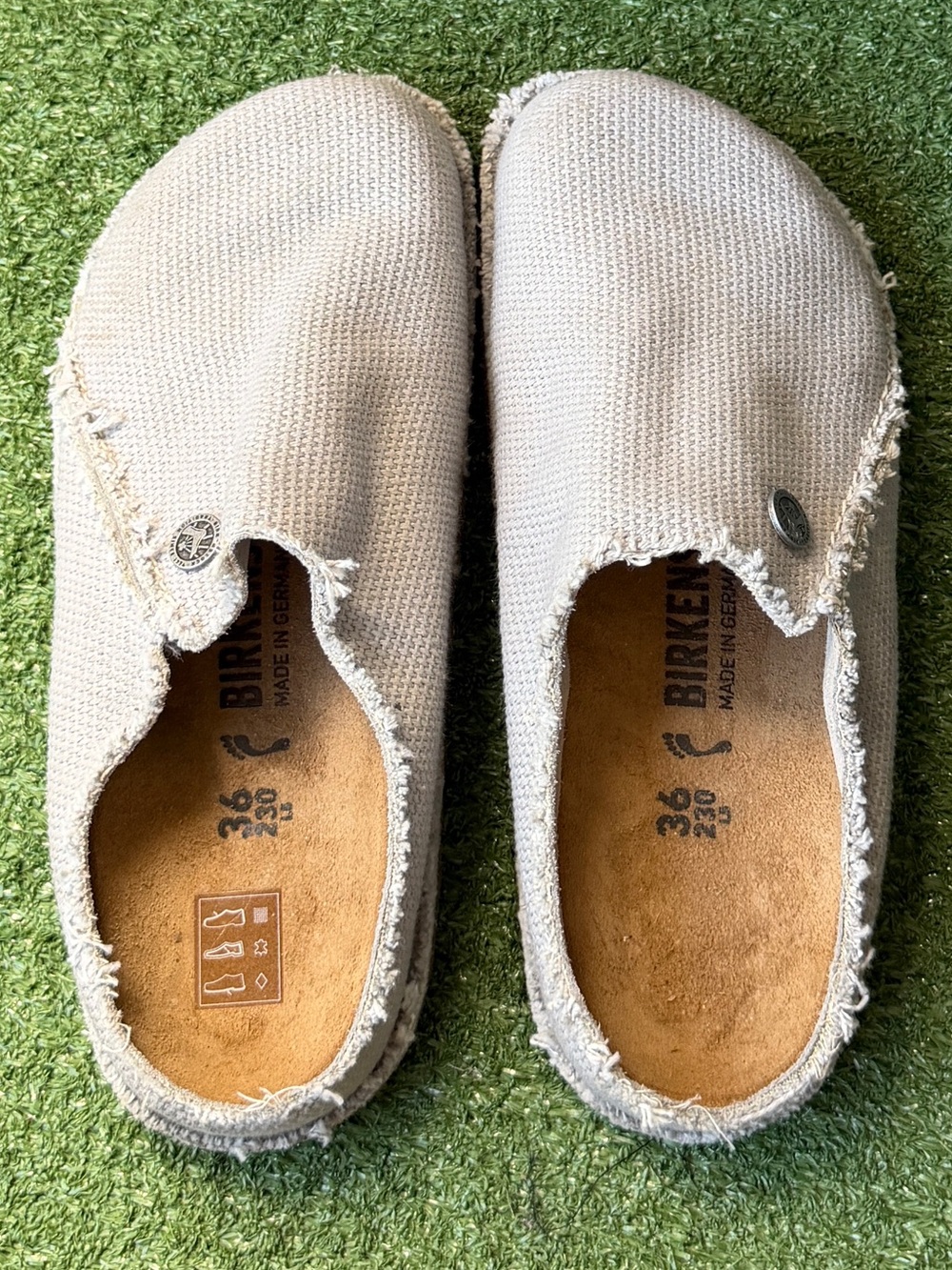 Birkenstock Zermatt Canvas Eggshell Womens Clogs